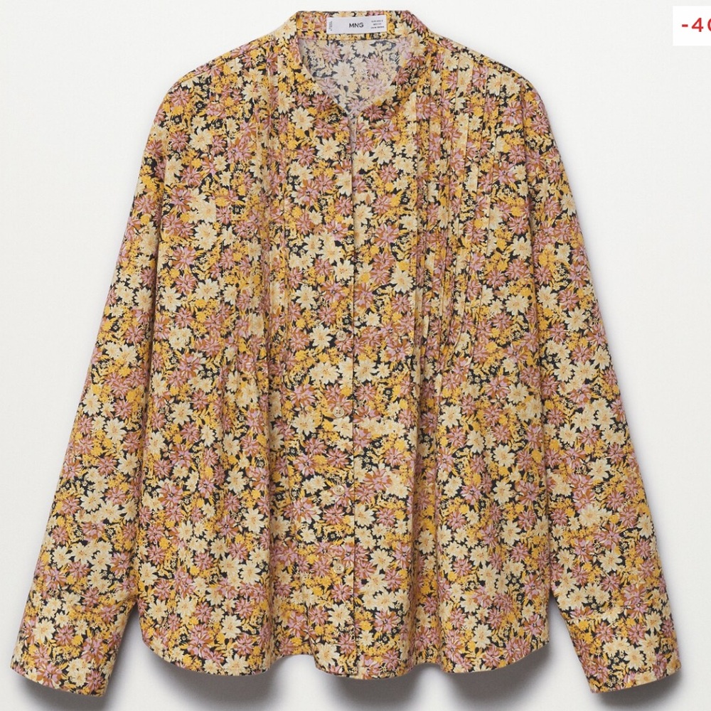 MNG Mango Cotton Floral Top size 6